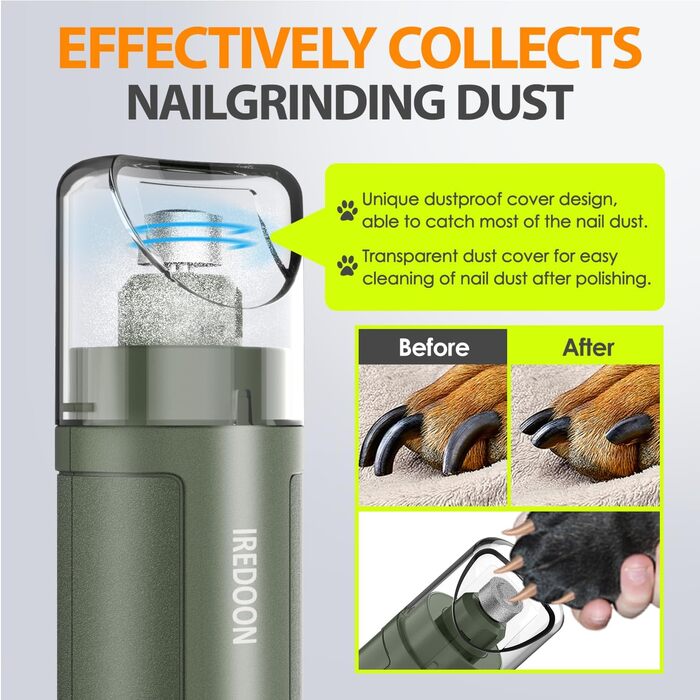 Шліфувальник для собак Profi Krallenschleifer: 3 швидкості, LED-підсвічування, тихий, перезаряджається, для великих, середніх та малих собак