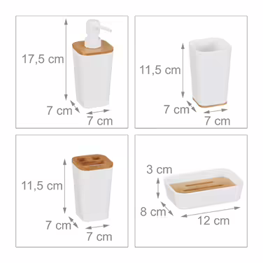 Relaxdays 4-Piece Bathroom Accessories Set