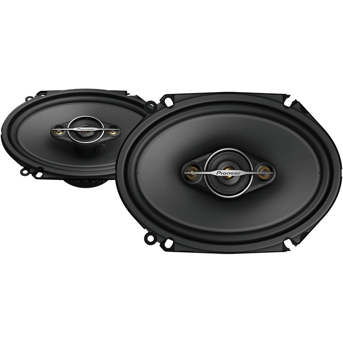 Автомобільна акустика Pioneer TS-A6881F 6x8 дюймів, 4-смугові коаксіальні динаміки, комплект 2 шт., потужність 350 Вт, 80 Вт RMS, потужний звук, високий ККД, монтаж 62 мм, виріз 133x191 мм