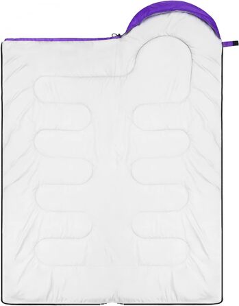 Спальний мішок Outdoor Sportneer для дорослих та дітей - легкий, портативний, для кемпінгу, походів, рюкзаків, 220x75см, фіолетовий