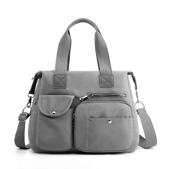 Сумка жіноча DIRRONA велика – містка сумка-шопер для міста, роботи, університету та подорожей, з плечовим ременем (сірий)