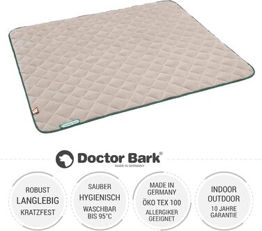 Підстилка для собак Doctor Bark з флісу, двостороння - м'яка та міцна, для великих собак. Можна прати до 95°C. Якісна підстилка для дому та вулиці (XL - 120x100 см, Бежевий/Зелений)
