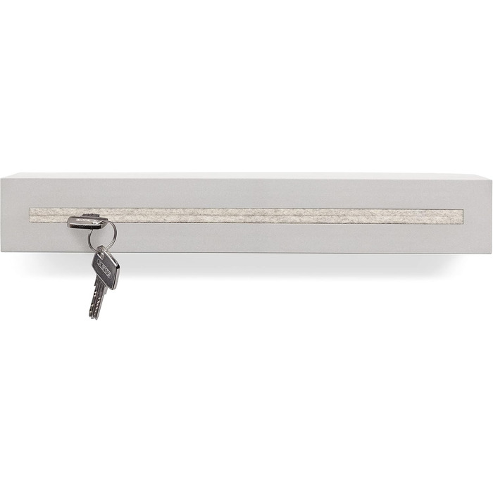 Buchenbusch urban design key board with concrete shelf 'light edition' 33x6x5 cm, key board wall, key storage hallway, (white mottled)
