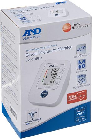 Тонометр A&D Medical UA-611 Plus з функцією скринінгу фібриляції передсердь