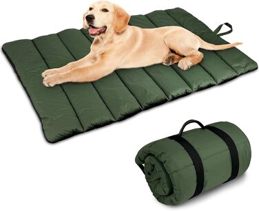 Водонепроникний килимок для собак 110 x 68 см, товстий, м'який, зручний, для подорожей, прання, кемпінгу, на вулицю (оливковий)
