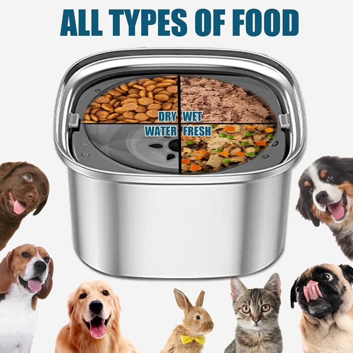 Миска для води для собак 3L, не проливається, з нержавіючої сталі 304, протиковзна