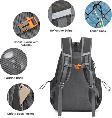 G4Free Tennis Backpack - Large Pickleball Bag for Men & Women - Holds 4 Rackets with Shoe Compartment - Black