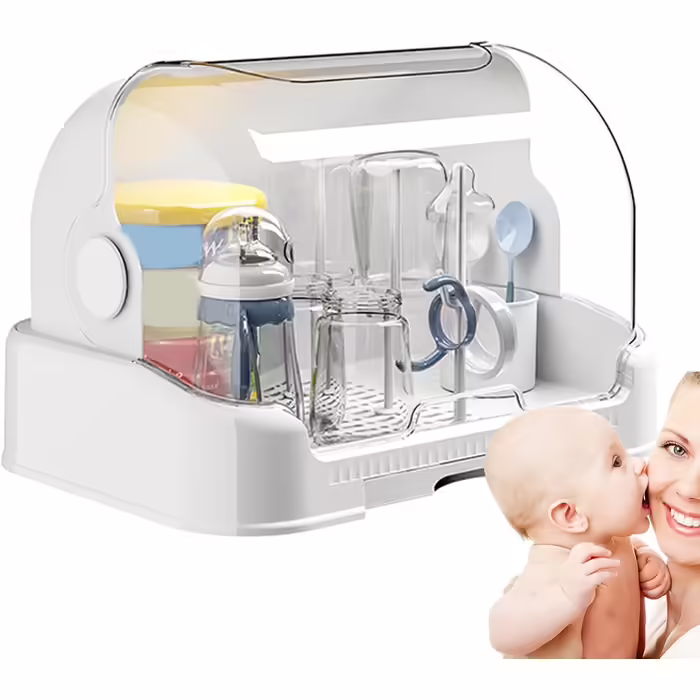 Bottle Storage Box - Bottle Sterilizer for Bottles, Bottle Organizer | Bottle Storage Box, Dustproof for Babies, Countertop Drying Rack