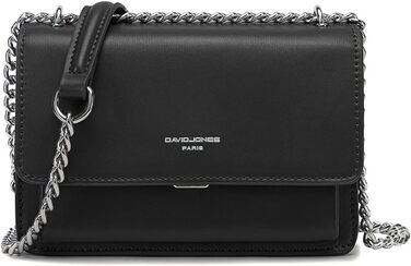 Сумка жіноча David Jones через плече, чорна: мініатюрна кросбоді, клатч зі штучної шкіри, елегантна вечірня та повсякденна