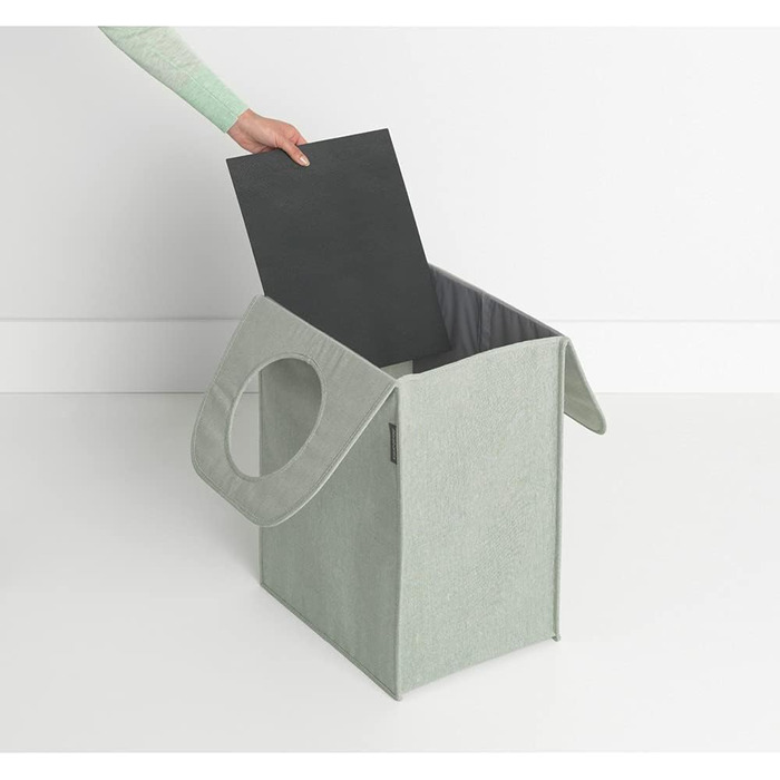 Brabantia - Laundry Bag - Quick-Drop Opening - Robust Textile Bag - Space-Saving - The lid folds out into handles - Easy emptying - Green - 55 L - 29.5 x 54.0 x 50.5 cm