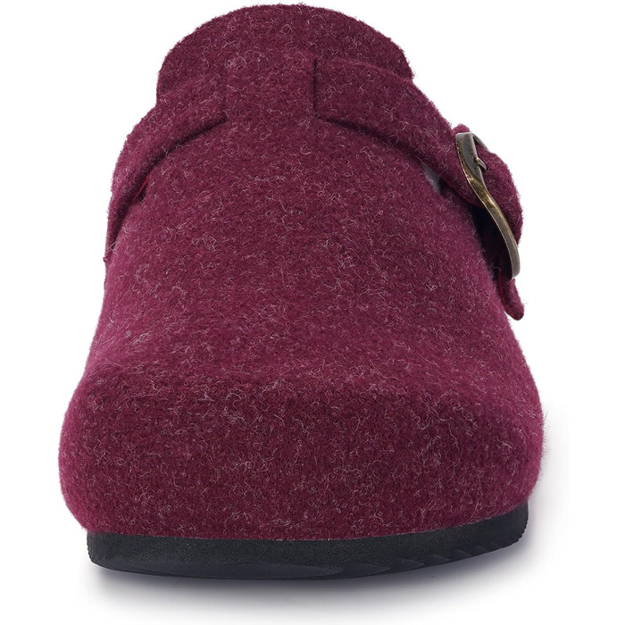 Тапочки халатні жіночі Dokela зимові, утеплені, чоловічі, з повстю, з корковим устілкою, шльопанці, мокасини, антиковзаючі, зручні, шкіряні, червоні (41 EU)