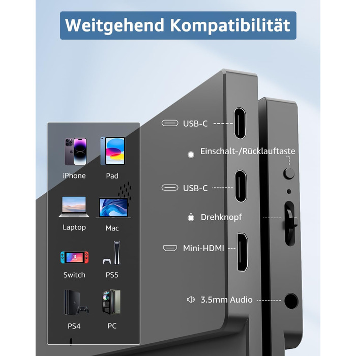 Портативний монітор Yodoit 17.3