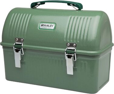 Stanley Classic Lunch Box 9.5L - Stainless Steel Lunchbox with Handle - BPA Free Food Container - Fits Thermos or Travel Mug - Hammertone Green