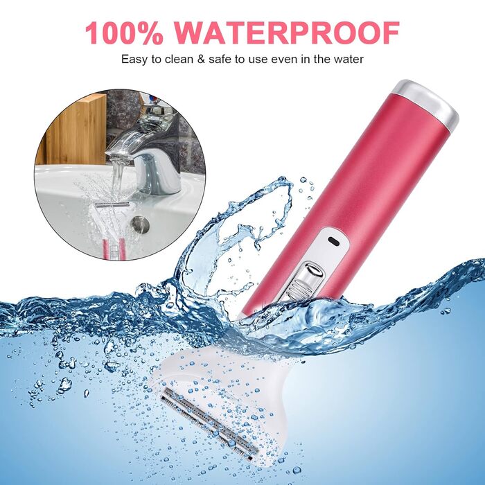 Електричний жіночий бритва ACWOO 5-в-1: для обличчя, носа, під пахвами, в зоні бікіні. USB-зарядка, червоний