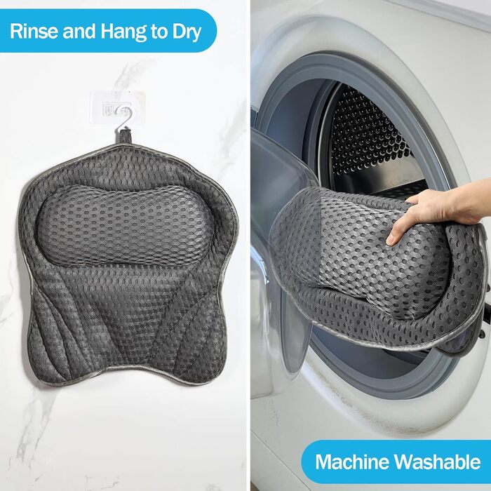 Подушка для ванни, подушка для шиї, ергономічна подушка для ванни з 8 присосками, для домашнього спа, підтримує голову, шию та спину