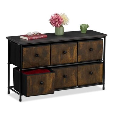 Relaxdays Sideboard with 6 Drawers