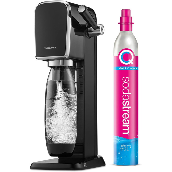 SodaStream Wassersprudler ART: Газова машина для води з CO2 балончиком та пляшкою 1L, білий/чорний, 44 см