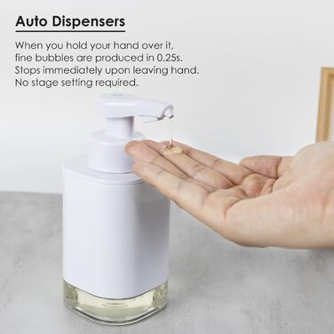 Automatic Soap Dispenser with Sensor Infrared Electric: 400ml Automatic No Touch Dispenser Soap with USB Charging Battery for Bathroom, Kitchen, Home White