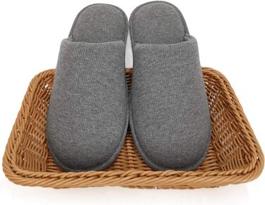 Чоловічі халапи Оfoot з бавовни, зручні домашні тапочки, Memory Foam, плоскі, можна прати, Slip-on, для дому (41/42 EU, Темно-сірий)