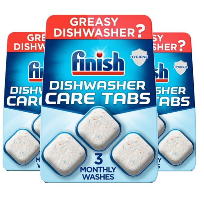 Очищувач для посудомийних машин Finish In-Wash, таблетки для чищення від накипу та жиру, 9 шт