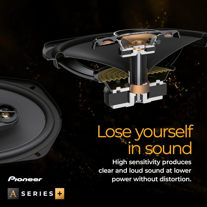 Автомобільна акустика Pioneer TS-A6991F 6x9 дюймів, 5-смугові коаксіальні динаміки, потужність 700Вт, RMS 120Вт, глибокий звук, монтажна глибина 86 мм, комплект 2 шт., з решіткою