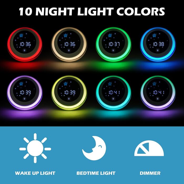 TIMEFUN Sleep Trainer for Kids, Kids Alarm Clock with Night Light Timer for Preschoolers Girls Boys