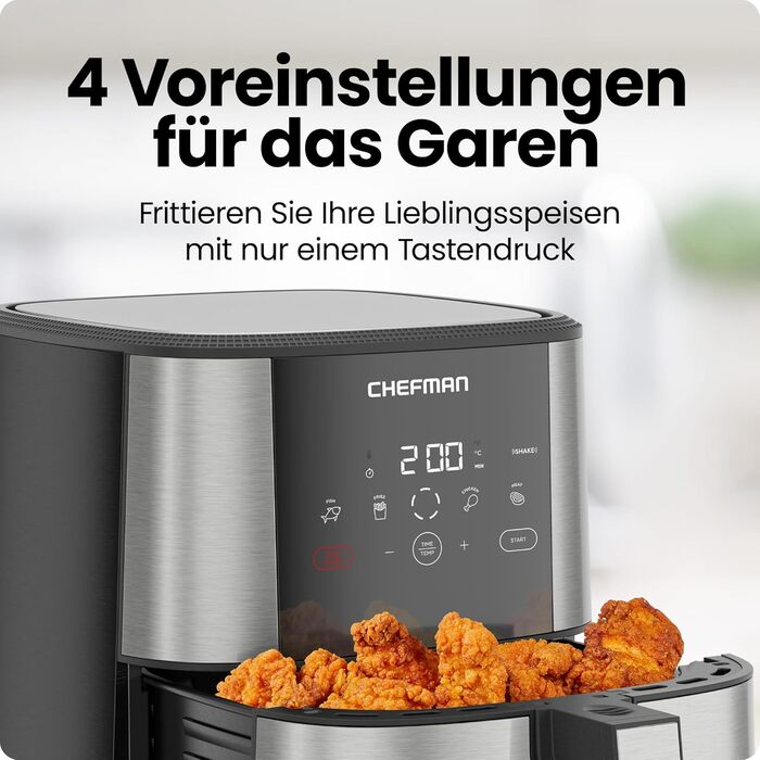 Chefman TurboFry Air Fryer - 4.75L Family Size with Digital Controls