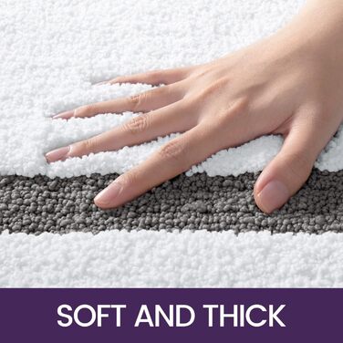 DEXI Non-Slip Bathroom Rug - Absorbent Bath Mat for Shower, Bathtub & Toilet - Machine Washable, Soft, Oval (61 x 92 cm, Grey)