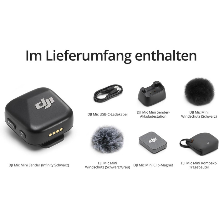 Мікрофон DJI Mic Mini Sender (Чорний Infinity), бездротовий, для телефону/камери, iPhone, Android, Vlog, YouTube
