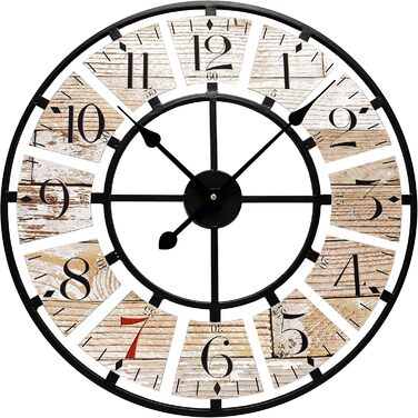 Technoline WT1611 Large Analog Wall Clock WT 1611, quartz, Technoline, Metal/MDF, brown, Ø 58 cm