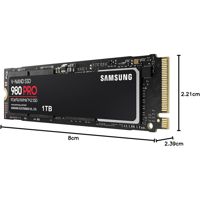 SSD Samsung 980 PRO 1TB NVMe M.2 PCIe 4.0 - Внутрішній SSD для геймінгу та редагування відео