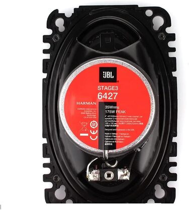 Автомобільні динаміки JBL Stage3 6427 Harman Kardon 175 Вт, 2-смугові овальні 10x15 см, чорні