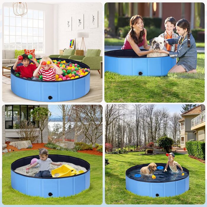 Басейн для собак Ezilif 120x30 см, розкладний, неслизький, з товстого ПВХ, для великих та маленьких собак