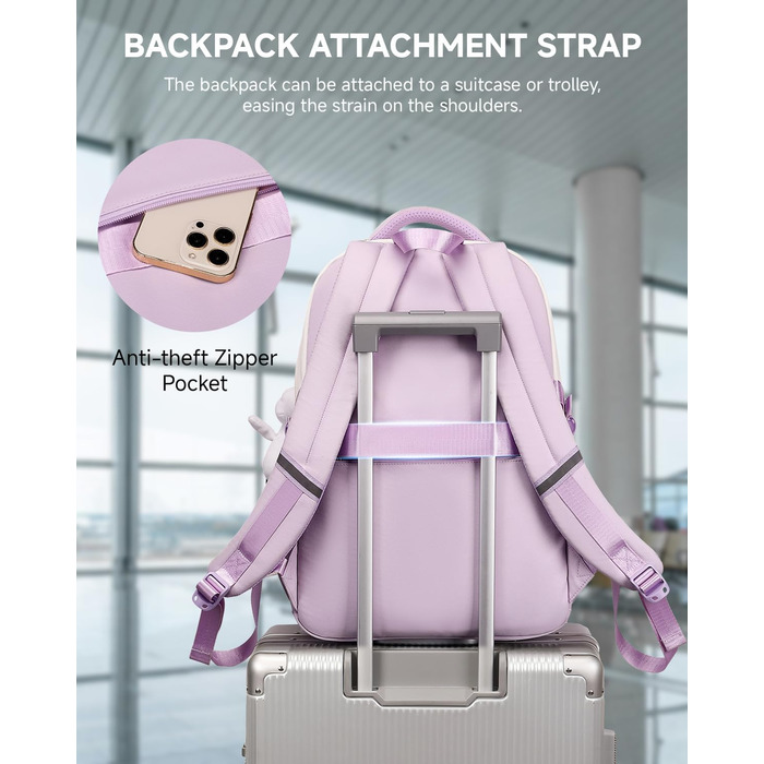 Шкільний рюкзак для дівчаток 2 в 1: рюкзак та сумка через плече, 45 см, фіолетовий. Підходить для 3-7 класів.