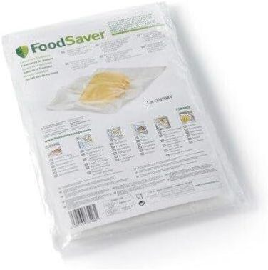 FoodSaver FSB4802-I Vacuum Bags, 48-Piece, 20.7x29.2 cm / Food-Grade Foil Bags / Vacuum Sealer Bags, Reusable