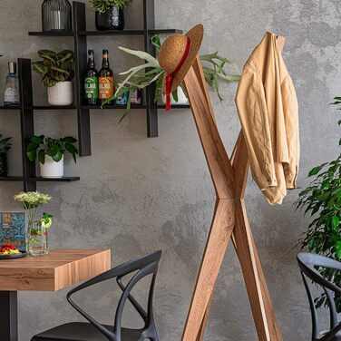 Emma, Coat Rack, Rustic Oak, Made In Italy