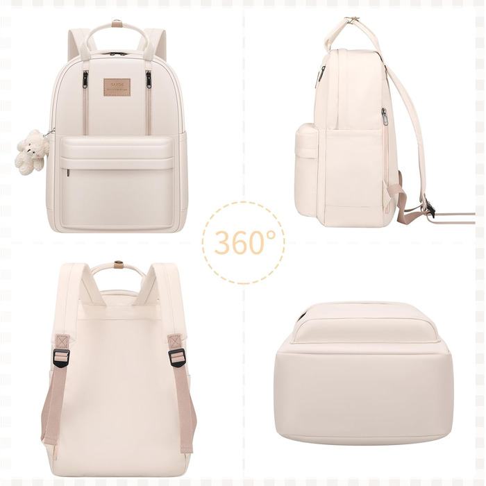 GAXOS Сучасний рюкзак для школи: стильний рюкзак-сумка для жінок та дівчат, білий, у корейському стилі