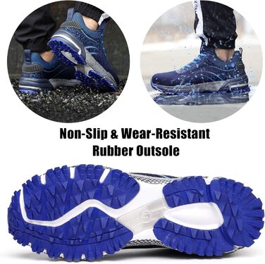 Чоловічі та жіночі робочі черевики Furuian з металевим носком. Легкі, спортивні, дихаючі, захисні черевики-кросівки (37 EU, блакитні)