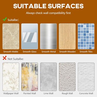 MAXIFFE Дзеркальна поличка для душу з 8 гачками, набір 3 шт, самоклеюча, чорна