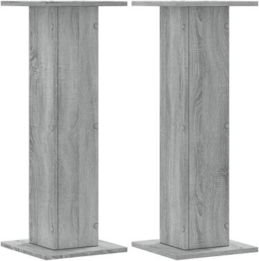 Підставки для колонок vidaXL, 2 шт., високі, для Hi-Fi, домашнього кіно, саундбар, покращене звучання, ДСП (сірий, 30 x 30 x 80 см)