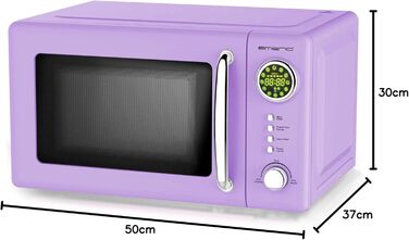 Мікрохвильова піч Emerio MW-112141.4 Lila/Purple/Violett 700 Вт, 20 л, поворотний столик, ретро дизайн