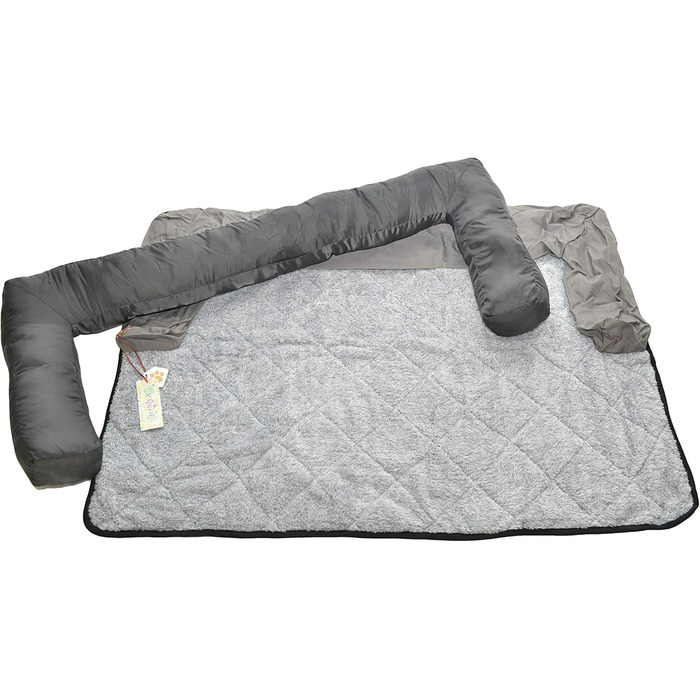 Крісло-ліжко для собак Raikou: комфортне місце для відпочинку, захист дивану та багажника, антиковзаюче покриття, легко миється, підходить для собак великих та маленьких порід (70x90 см, світло-сірий)