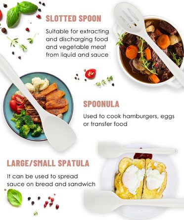 Набір кухонного силікону 12 шт., BPA-free, для антипригарного посуду, до 200°C, з підставкою, зелений (білий)