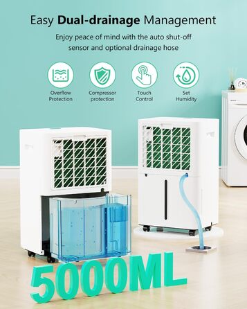 Електричний осушувач повітря для дому, квартири, підвалу. Тиха робота, 3 режими, таймер 24г, автоматична відтавлювання, 20л/день