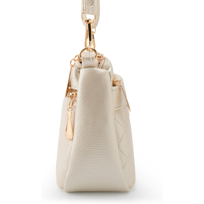 Сумка жіноча через плече маленька елегантна з тисненим візерунком, шкіряна PU, біла перлина