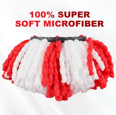 4 Microfiber Mop Replacement Head for Vileda Turbo Mop, Replacement Cover Compatible with Vileda EasyWring Spin Mop and Clean Turbo Floor Mop