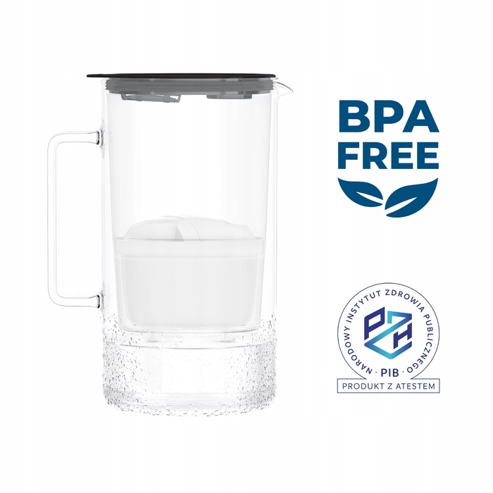 Скляний фільтраційний глечик Wessper D4 BOROSILICATE MINI FF BK з фільтром
