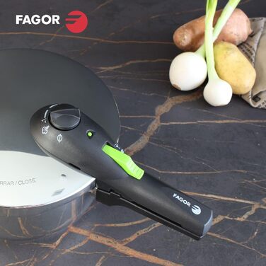 Каструля-скороварка Fagor Rapid Xpress 6 л, індукція, нержавіюча сталь 18/10, для всіх типів плит, з термодифузором, 2 режими тиску, 5 систем безпеки