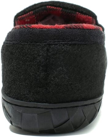 Чоловічі домашні тапочки NewDenBer, мокасини з піною пам'яті, теплі та зручні, з неслизькою гумовою підошвою, 42 EU, чорний/червоний