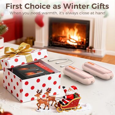 Електричні грілки для рук 2 шт., USB, з LED, 5 рівнів нагріву, до 55°C, багаторазові, для активного відпочинку, полювання, кемпінгу, зими, рожеві